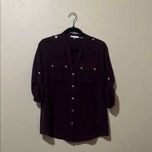 Women's Purple Button-Up Top